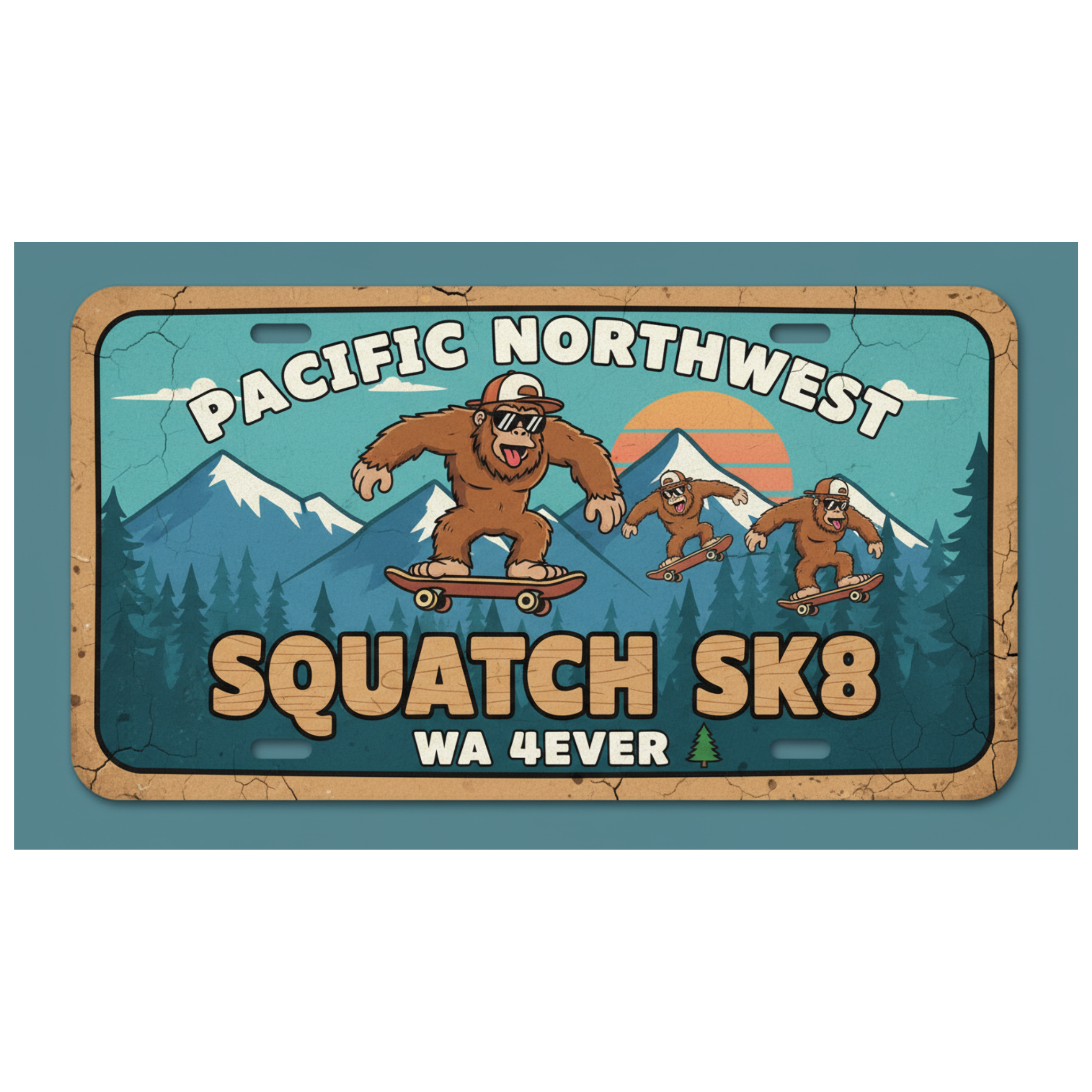 Kids Sasquatch License Plates 7x4 inch