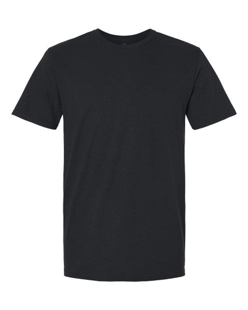 Black t-shirt on a white background