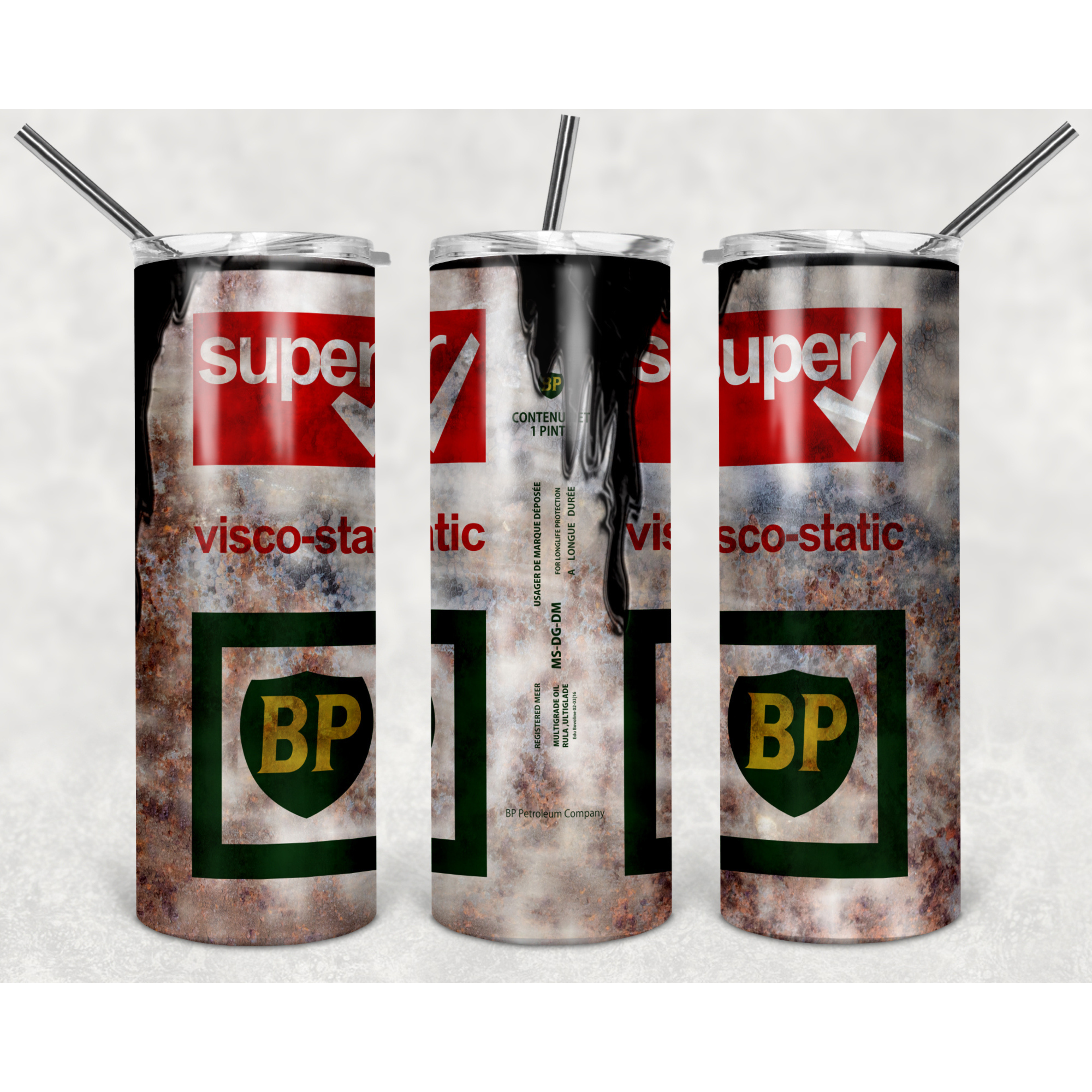 Oil Can Garage Tumbler - 20oz Retro Drinkware - Lyon Den Designs