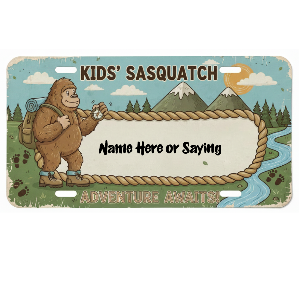 Kids Sasquatch License Plates 7x4 inch